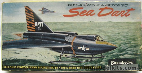 Strombecker 1/60 Convair XF2Y (Yf2Y-1) Navy Sea Dart Supersonic Float Plane - With Rivet Detail - (XF2Y1), D25-100 plastic model kit